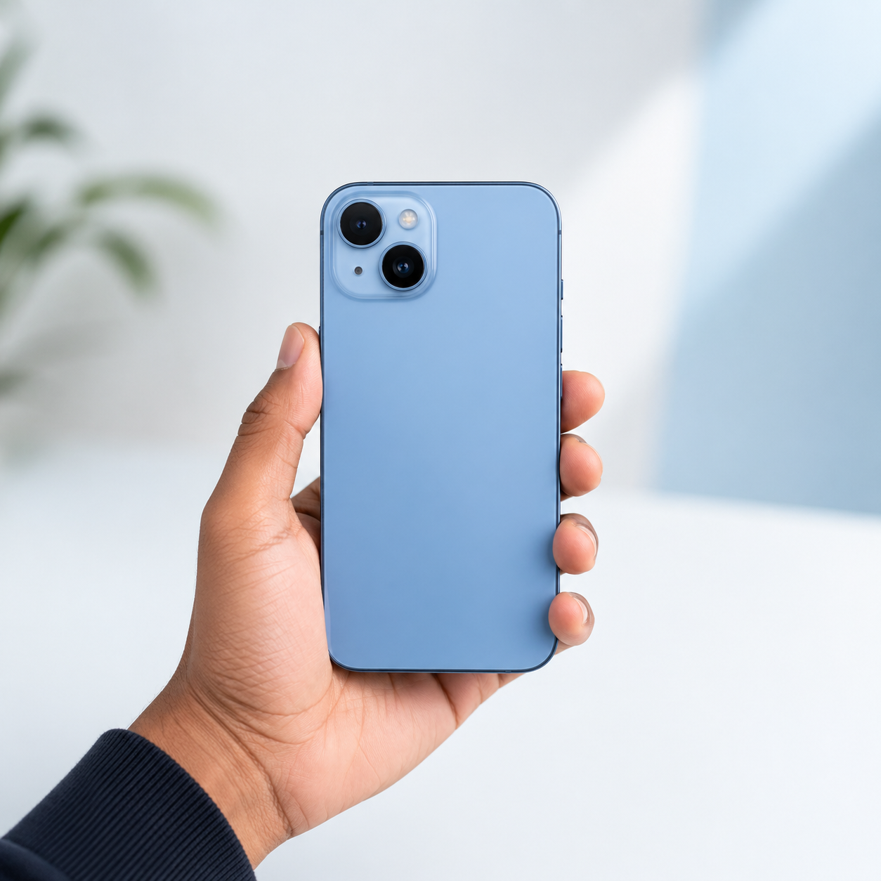 Person holding an iPhone available on Deska